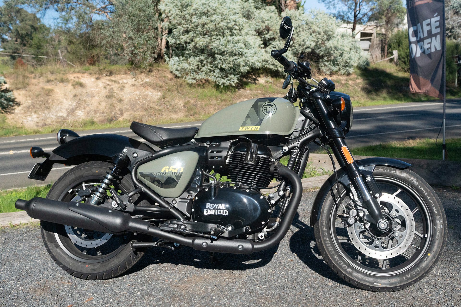 Royal Enfield Shotgun 650 at rest.