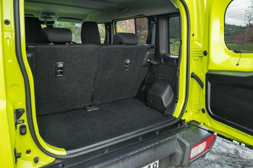 Wide boot space view in the Suzuki Jimny 5-door