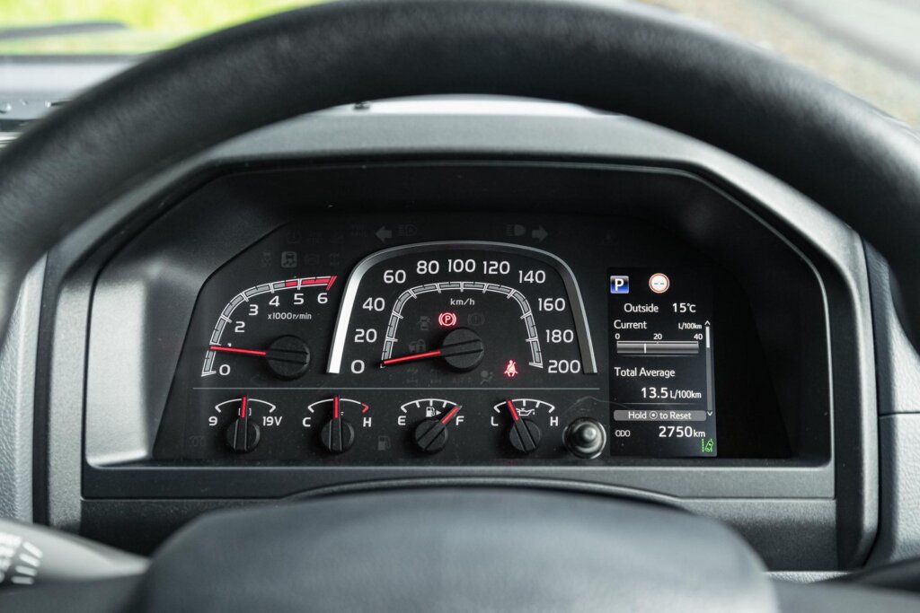 Toyota Land Cruiser 70 LT Double Cab instrument cluster detail