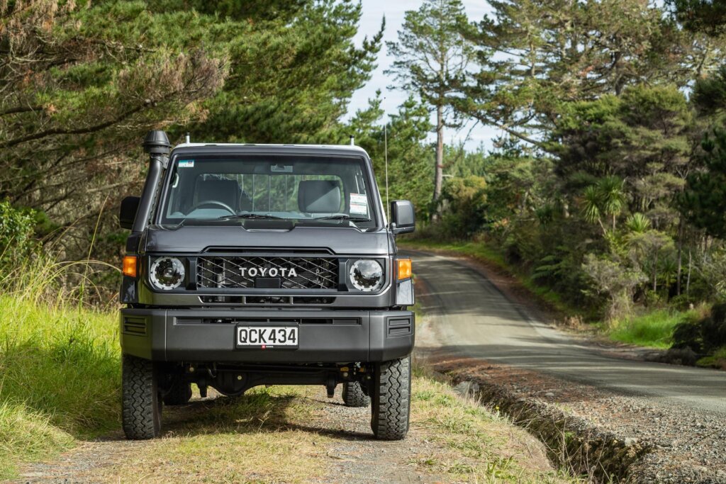 Front profile shot of the Toyota Land Cruiser 70 LT Double Cab