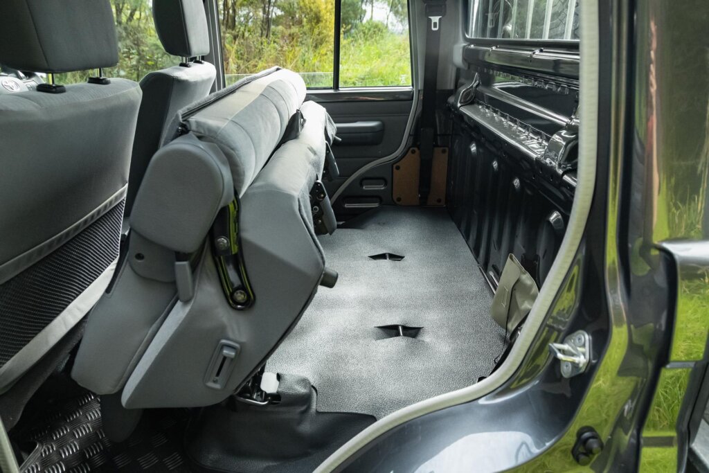 Toyota Land Cruiser 70 LT Double Cab rear seat storage space