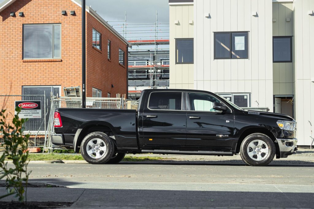 Ram 1500 Big Horn parked next to a construction site