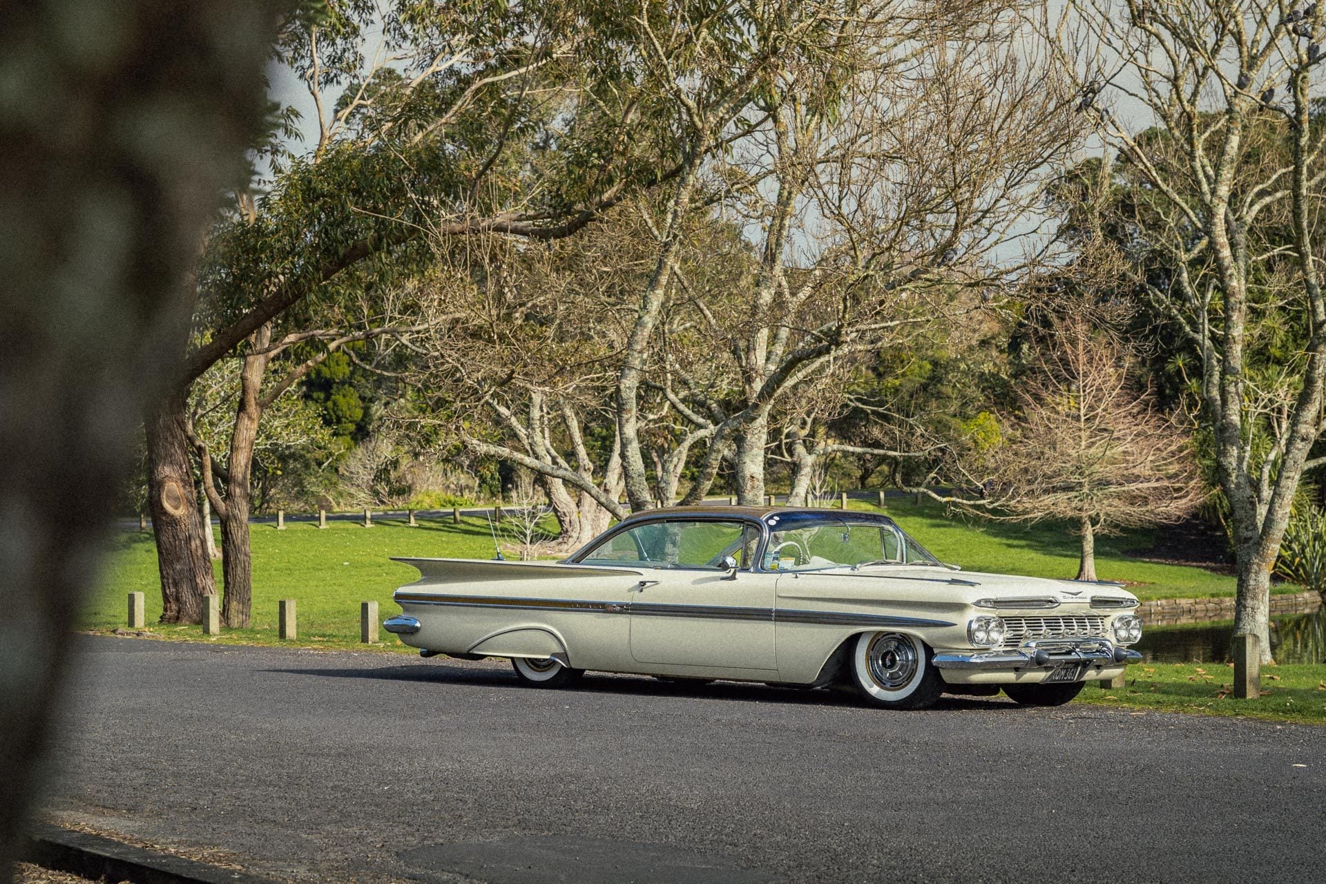 Chevrolet Impala front quarter view, parked at an Auckland park