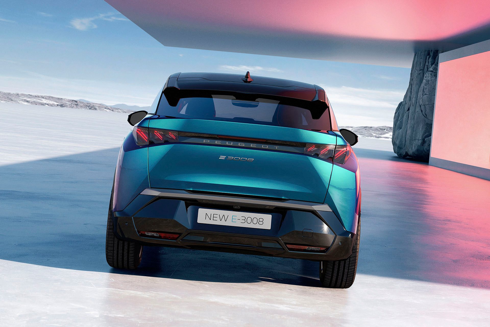 Clean lines at the rear of this medium-sized electric SUV.