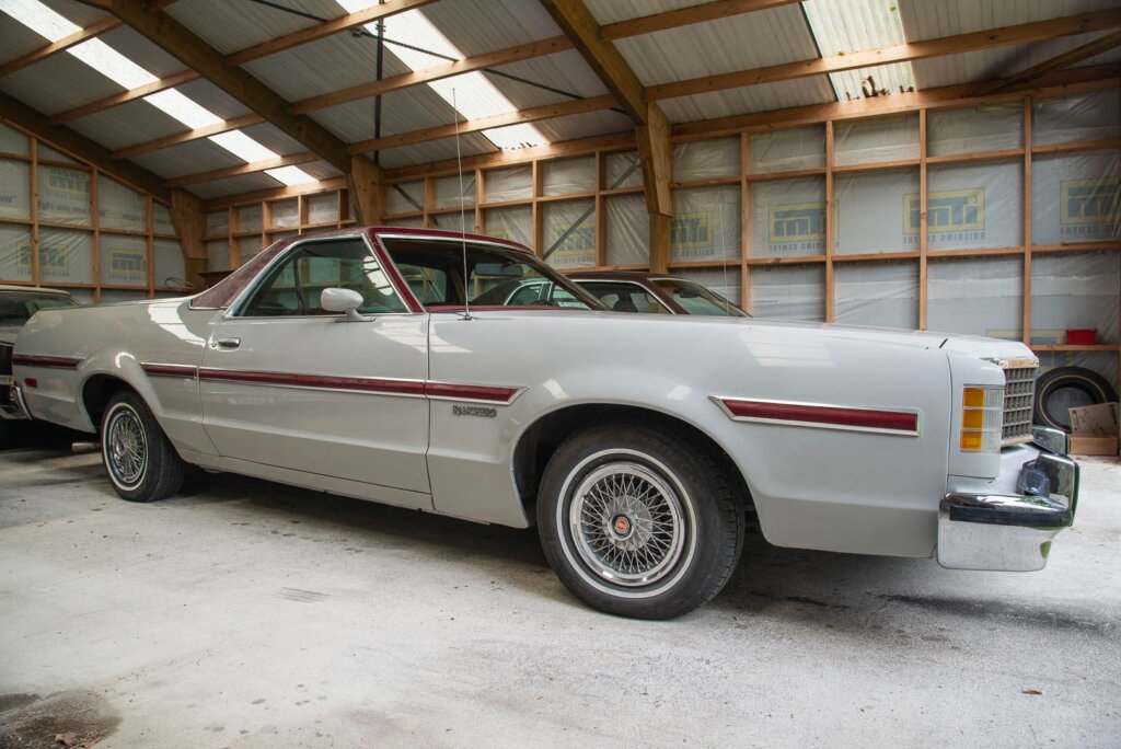 Ford ranchero with red trim