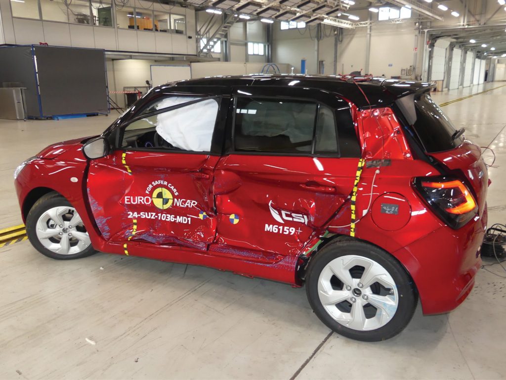 The aftermath of a side impact collision.