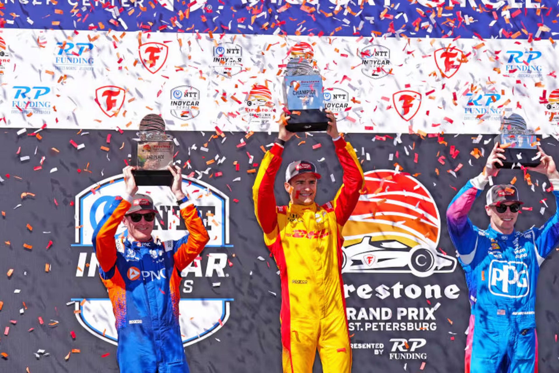 Palou first, Dixon second and Newgarden third.