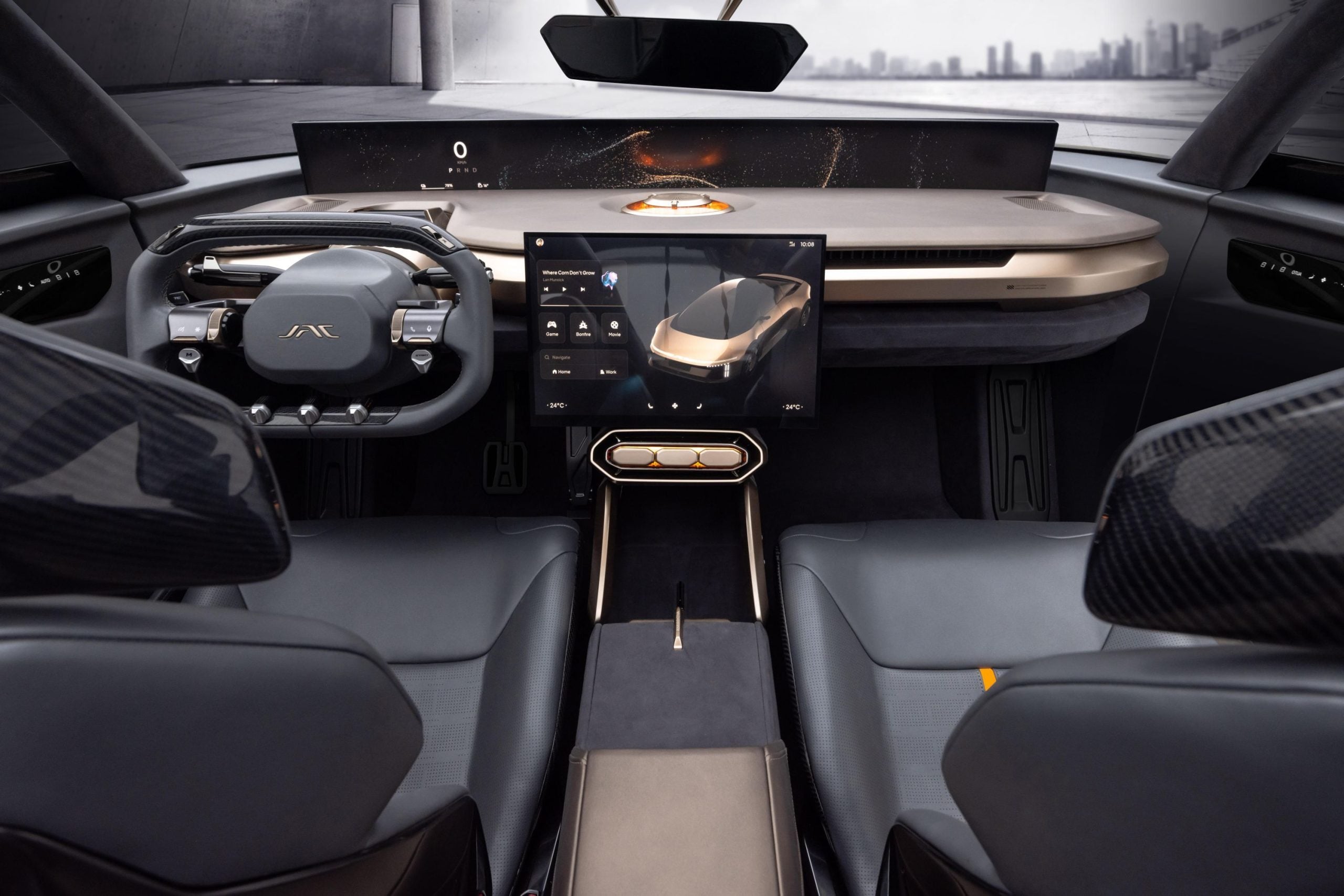 Sci fi stuff inside the JAC electrci DE-FINE supercar.