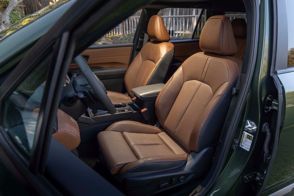 Seats look the part, leather clad here.