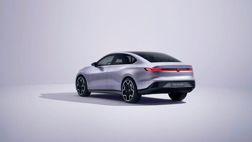 Full width lightbar and illuminated VW badge for ID. Aura.