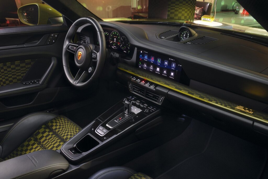 Pasha design fabric on seats doors and centre console.