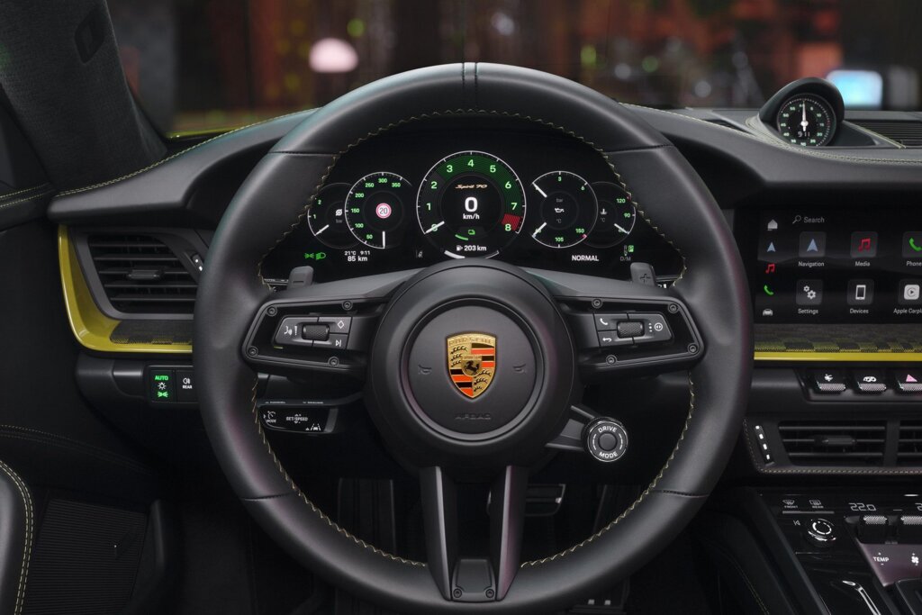 More of the yellow and black treatment on the dash.