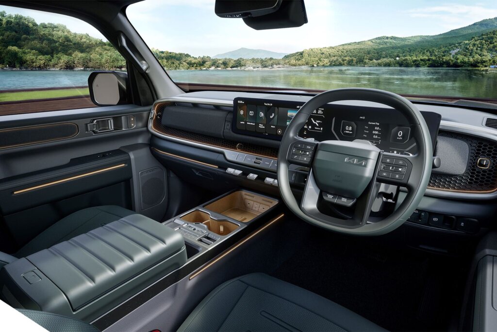 Kia Tasman interior very car like, as is the norm these days.