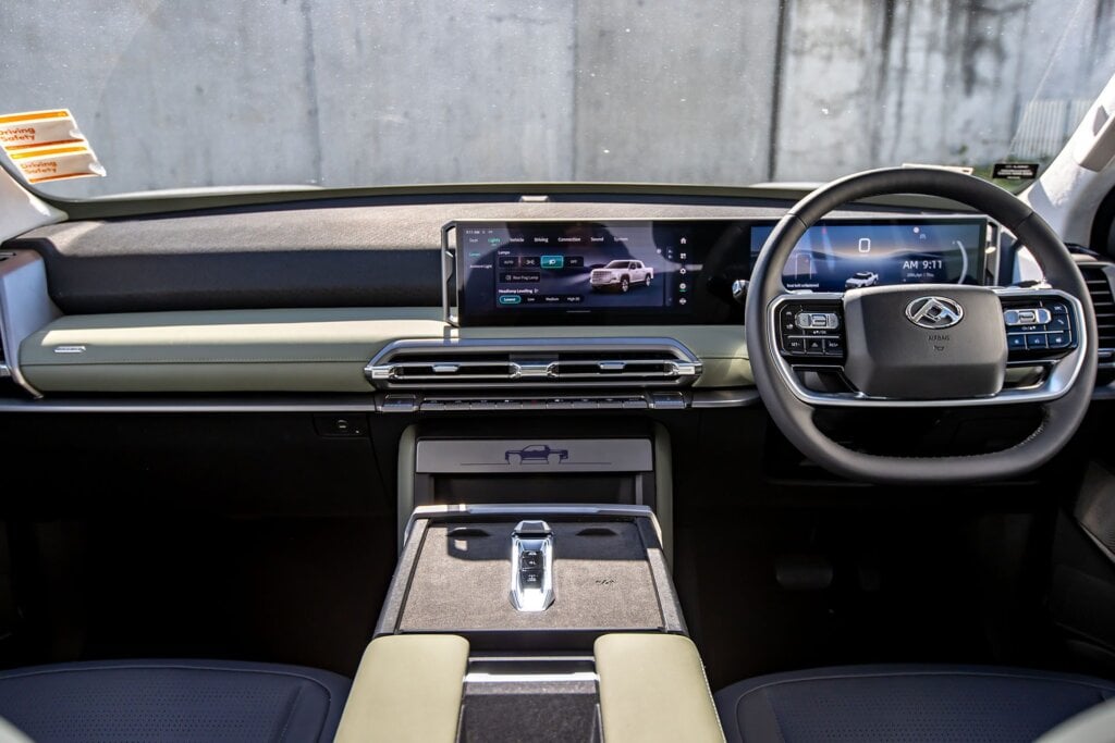 Widescreen set-up comes from the car sector, and so too the flat bottomed wheel.