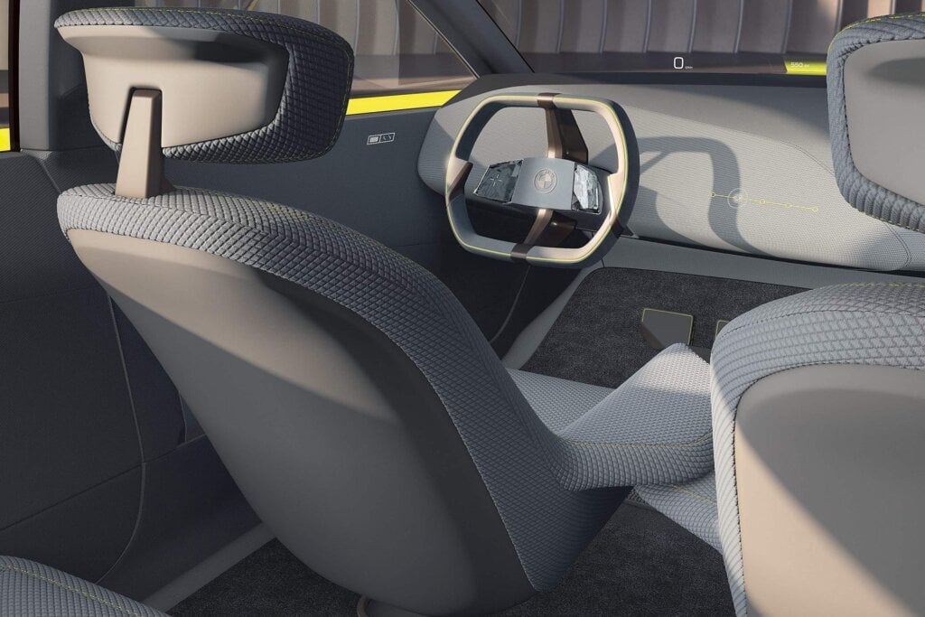 Radical interior typical of concept cars.