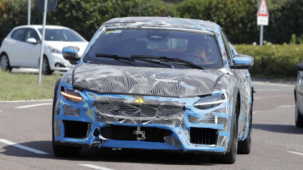Prototype of Ferrari EV out testing on the streets.