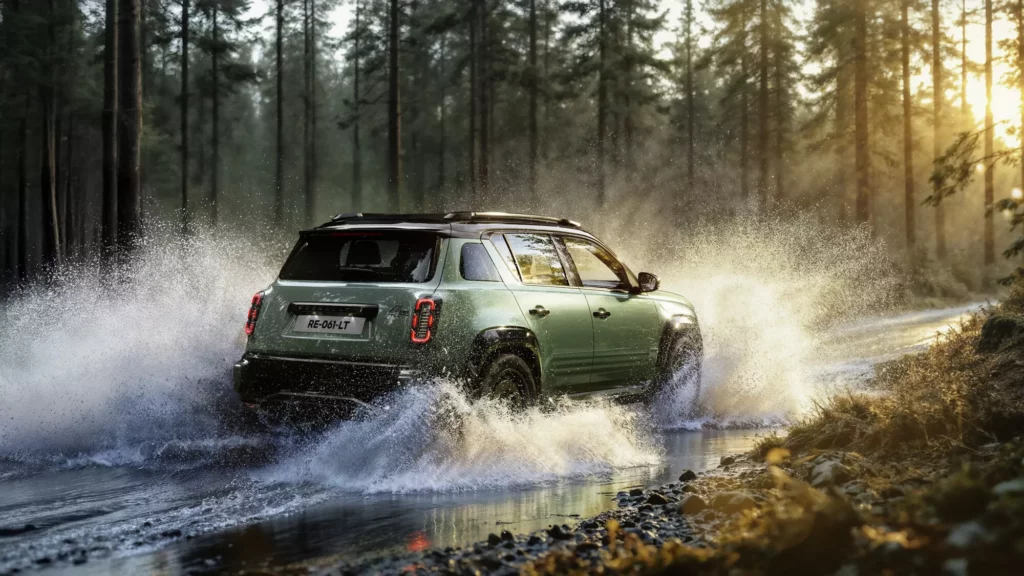 Something of a slight Mini look in this shot, rear lights especially.