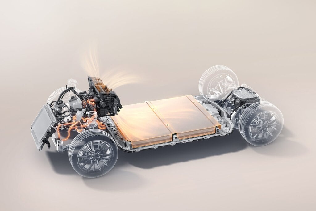 An EV on account of its battery pack.