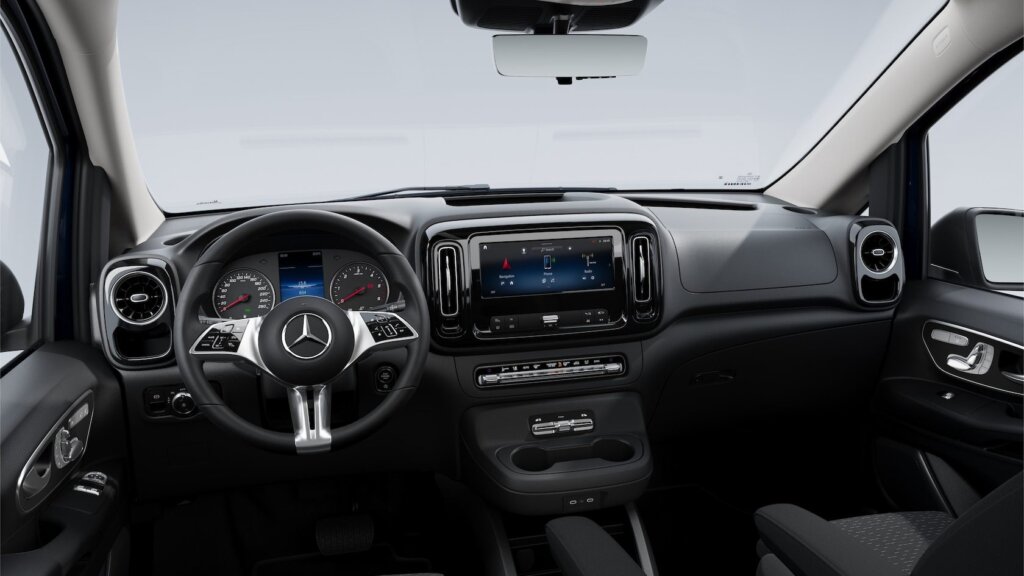 The interior of a Mercedes van is car-like.