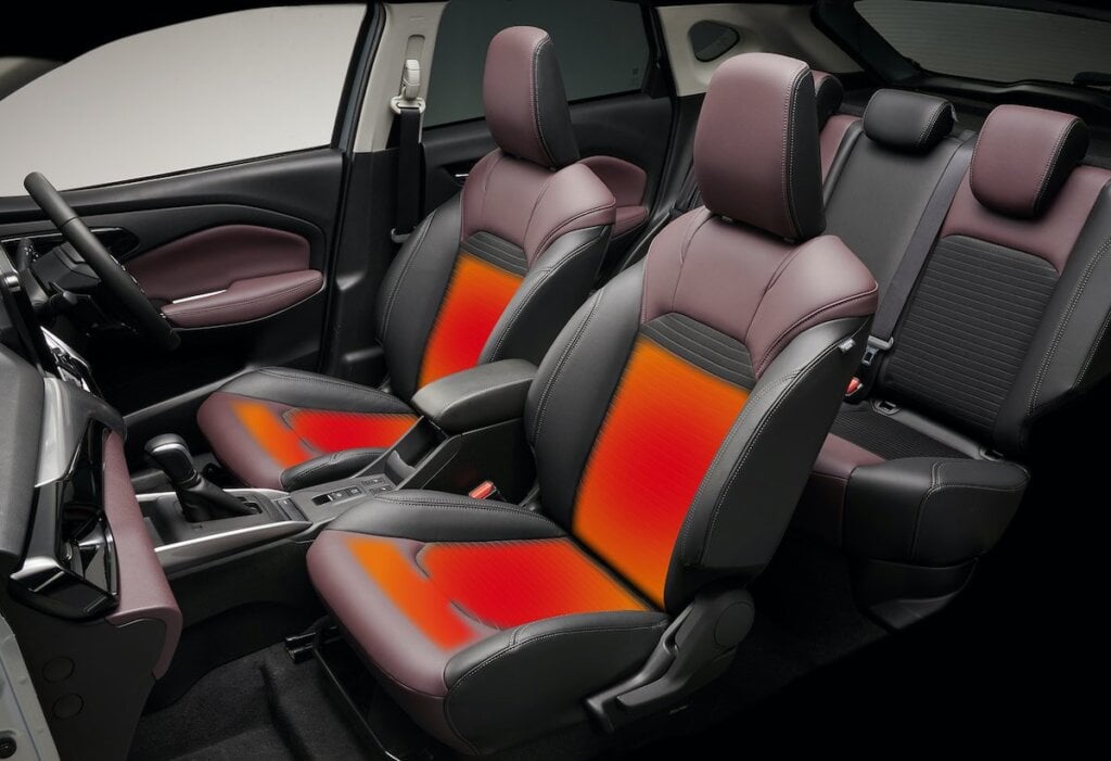 The red indicates seat heating.