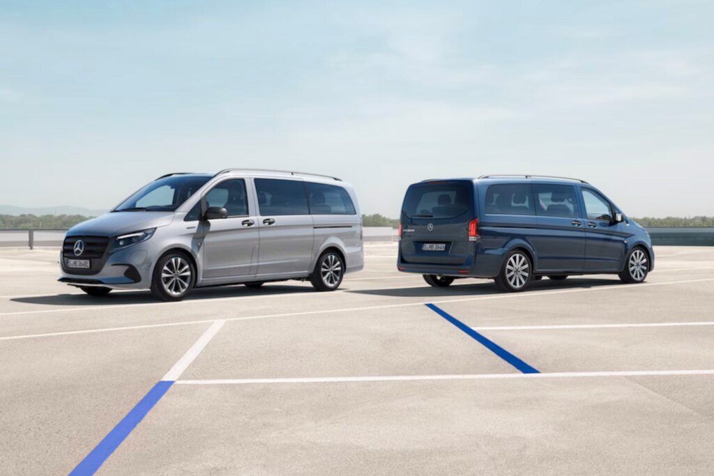 Two Mercedes vans in this image.