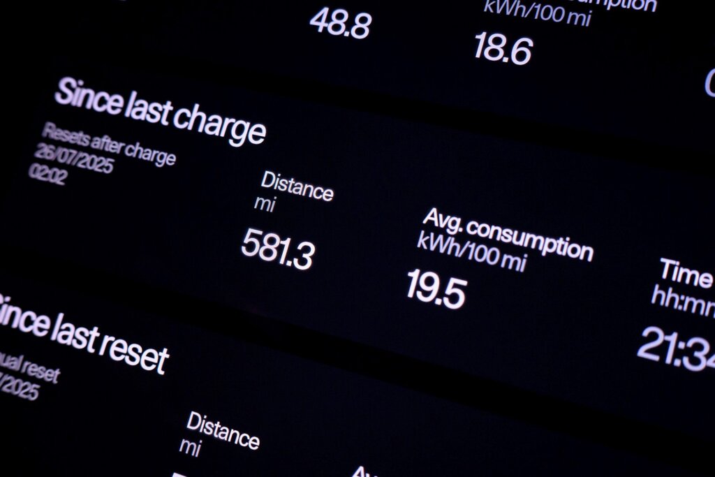 On the screen proof of distance and energy use.