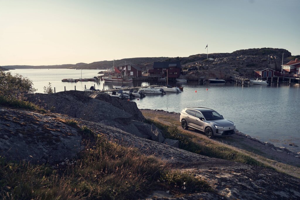 Volvo by sea port. All in a day's drive.