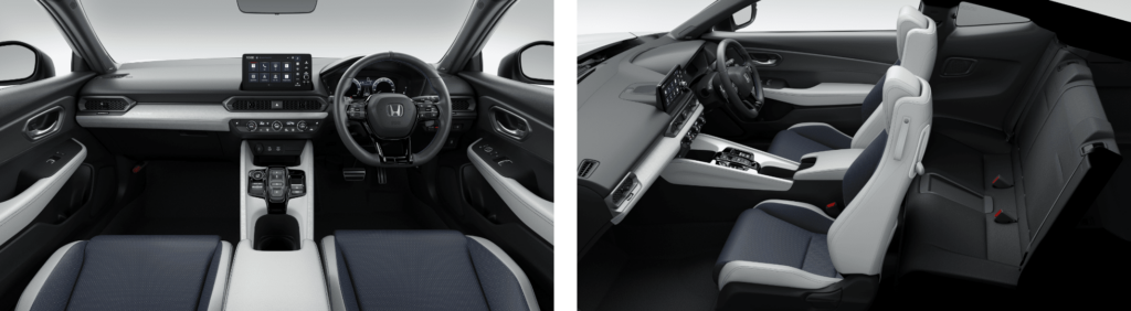 Two images, showing the blue x white contrasting colour scheme.