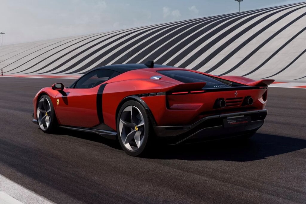 A better look at the rear with the unusual twin spoilers.