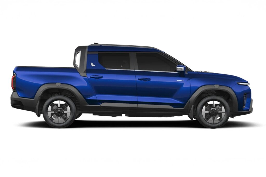 Profile of Musso EV pick-up. Could do with bigger wheels, what?