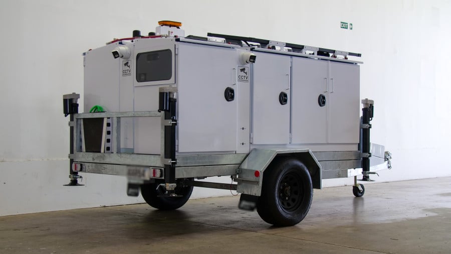 You can see the CCTV cameras clearly here. Best not to mess with the trailer unless you are good with prosthetic masks.