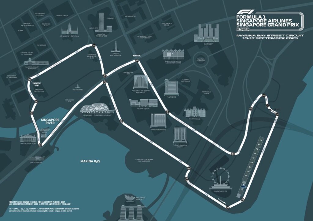 The Singapore GP Marina Bay Street Circuit.