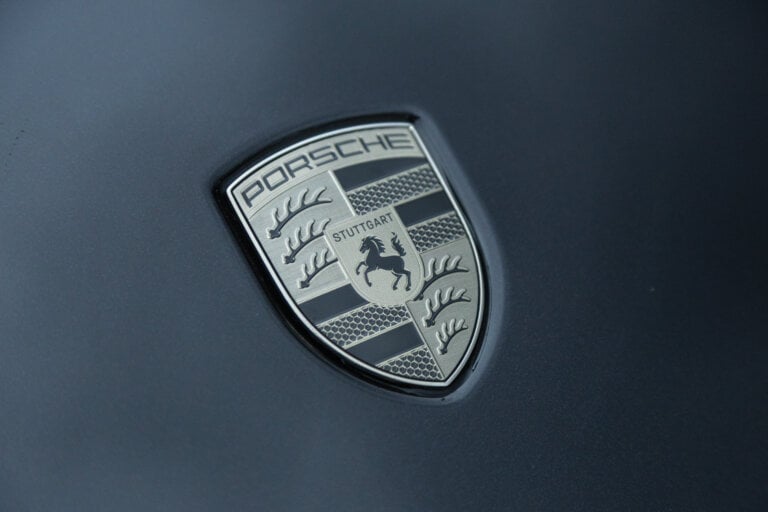 Porsche badge in silver