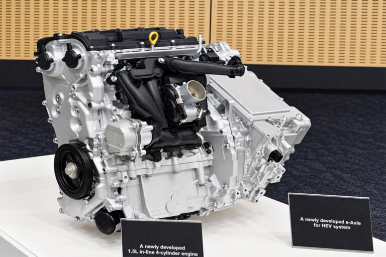 a silver and black engine