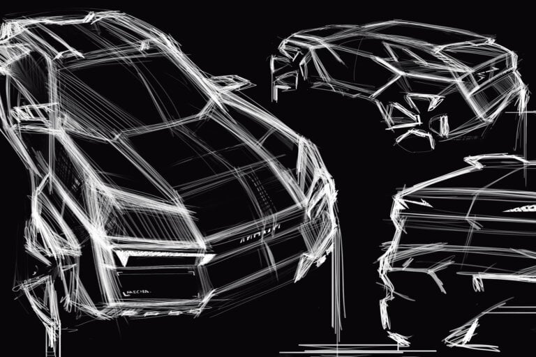 black and white design sketch