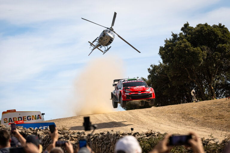 Toyota being chased by helicopter