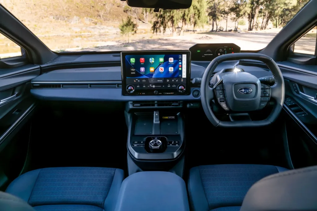 Subaru Trailseeker dashboard with 14-inch touchscreen, digital instrument display and centre console