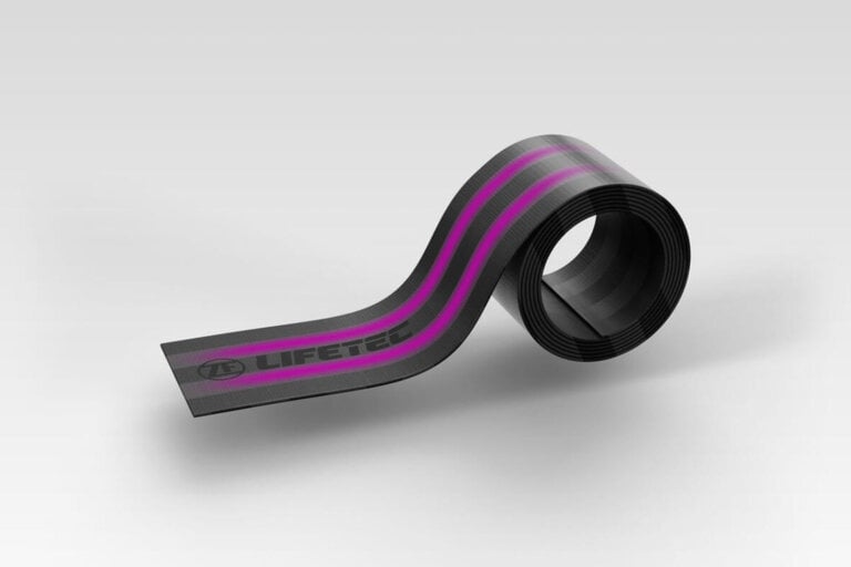seatbelt in grey and purple on a white back ground